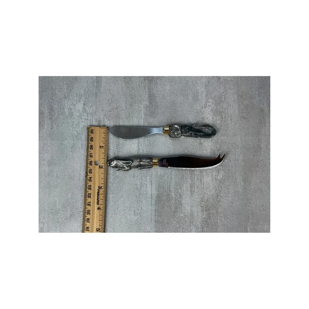 Vintage Animal Cheese Knife Set Elephant Spreader Rabbit Knife Stainless Taiwan